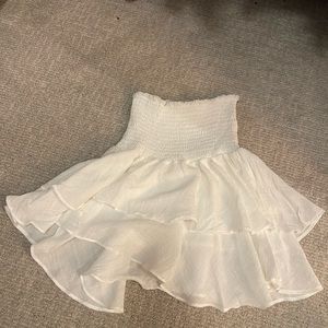 Shein white ruffle skirt